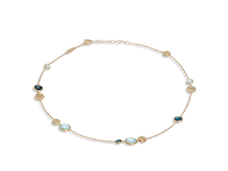 NECKLACE WITH TOPAZES IN VARIOUS SHADES OF BLUE JAIPUR MARCO BICEGO CB1485 MIX725 Y
